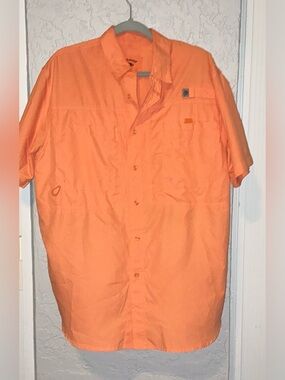 Reel Legends Orange Mesh Back Fishing Shirt